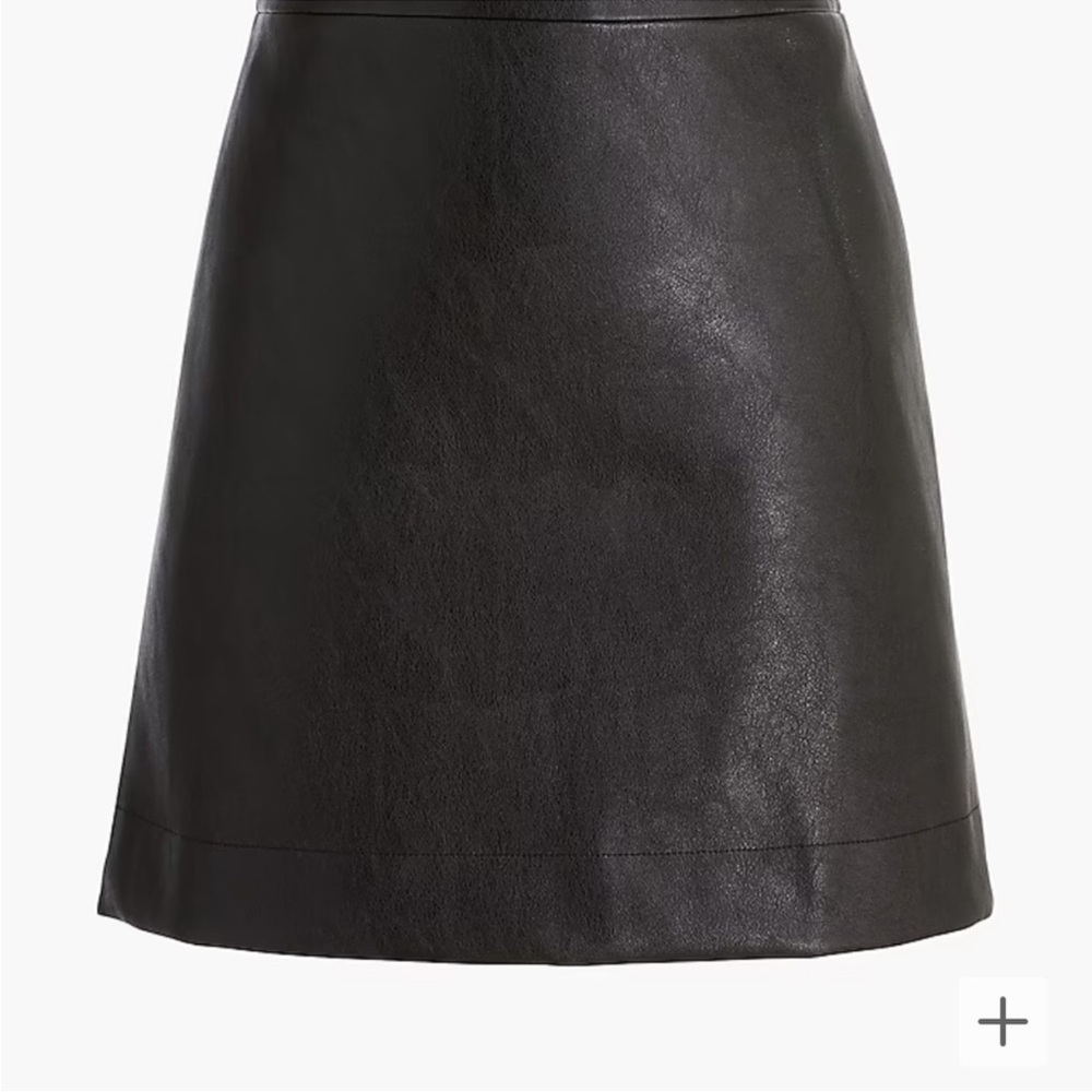 J. Crew Black A-Line Faux-Leather Mini Skirt - Picture 3 of 7